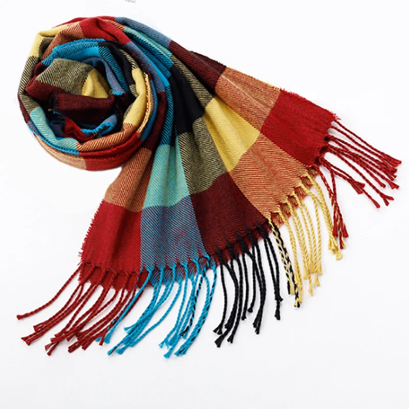 Однотонный зимний шарф женские и мужские теплые шарфы модные кашемировая шаль| |