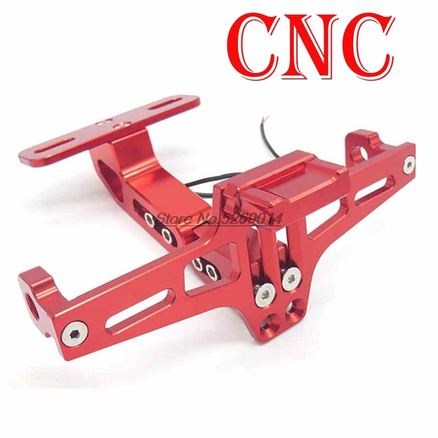 Красный Светодиодный CNC алюминиевый держатель регистрационного номера для мотоцикла для 1000R Z300 Yamaha Aerox аксессуары Xtz 750 Yamaha R125 - Цвет: Красный
