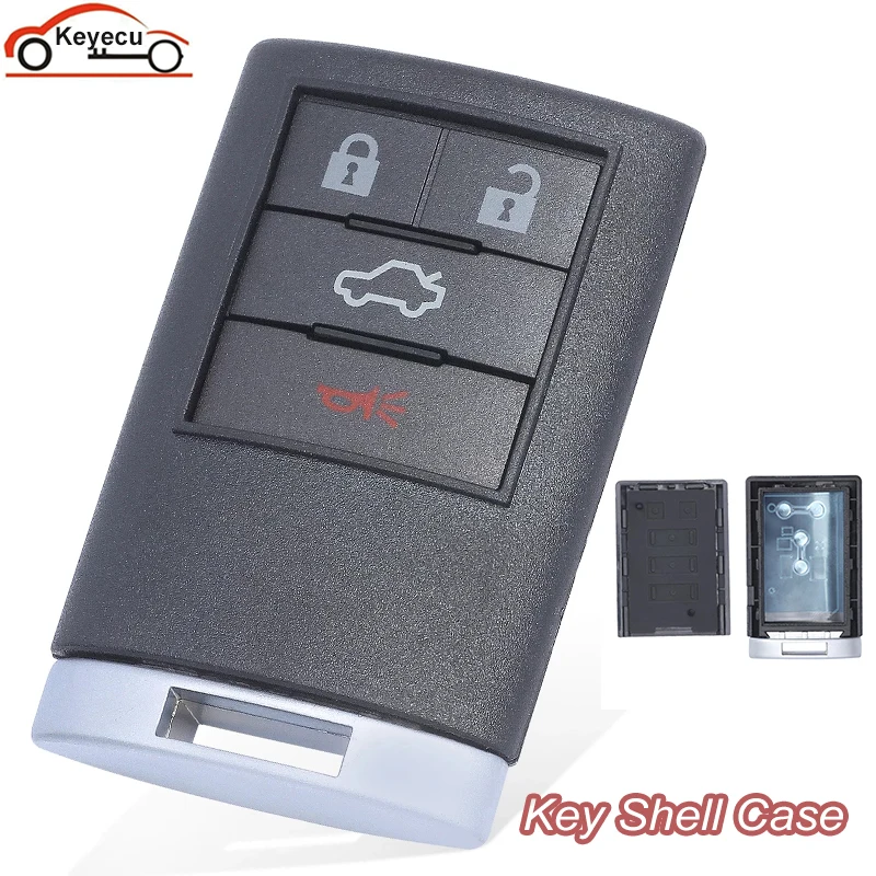 KEYECU умный БЕСКЛЮЧЕВОЙ вход дистанционный ключ оболочка брелок 4 кнопки для Cadillac