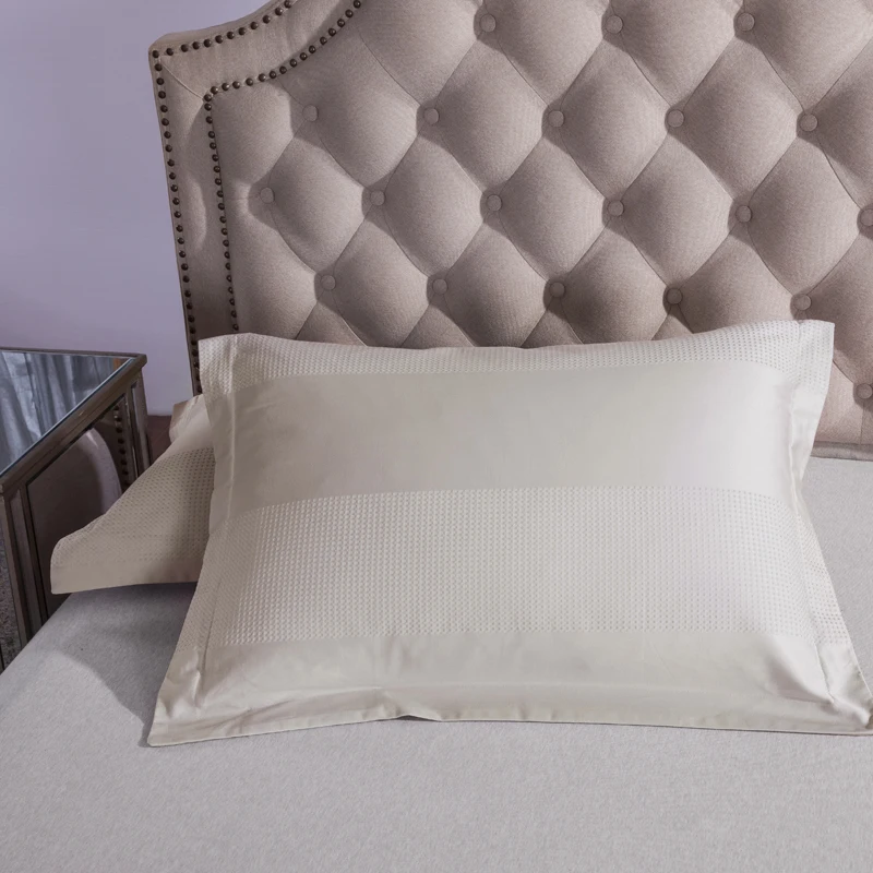 

PHF Cotton Duvet Cover Set Waffle and Sateen Weave Stripes Bedding Set 3 Pcs Queen King Light Coffee Grey White Bed Duvet