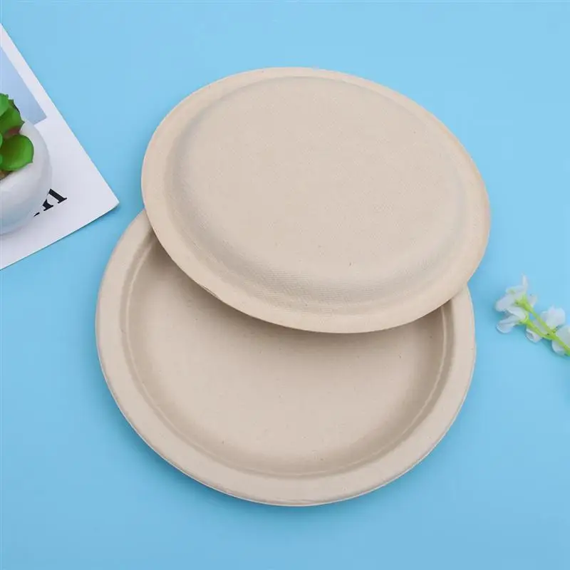 Одноразовая бумажная пульпа разлагаемая круглая тарелка посуда для банкета