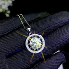 BOEYCJR 925 серебро 0.5ct1ct2ct3ct F цвет Муассанит VVS обручальное свадебное ожерелье с подвеской для женщин Подарок на юбилей