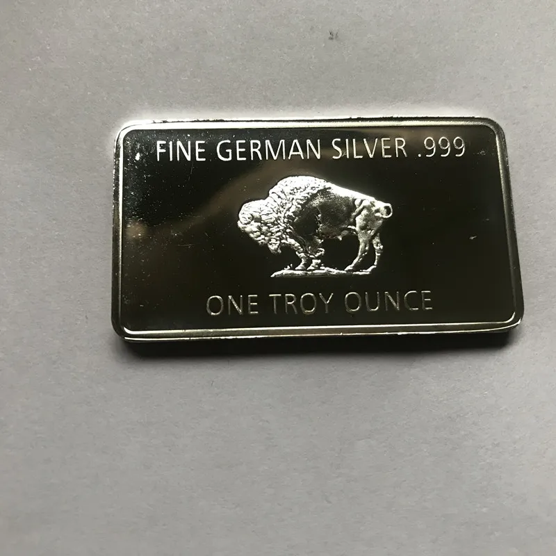 

5 Pcs Non Magnetic Buffalo 1 OZ Silver Plated Coin Yellow Stone Park Animal Ingot Badge 50 Mm x 28 Mm Collectible Bars