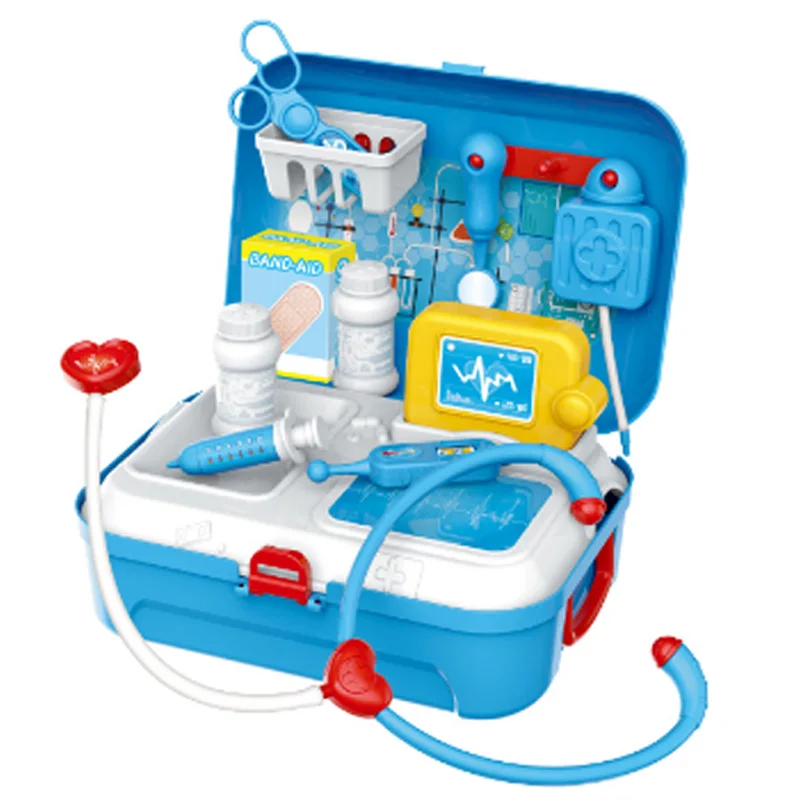 

17 Pcs Children Pretend Play Toy Set Portable Backpack Kit Kids Educational Role Play Classic Toys Xmas Gifts