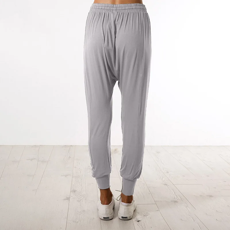 

Fashion Solid Color Pants High Waist Casual Pants Women Clothing Home Leisure Sports Breathable Wild Solid Color Beam Feet Pant