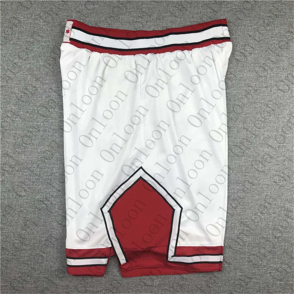 

New Men's American Basketball Chicago Shorts Elastic Belt White Jersey