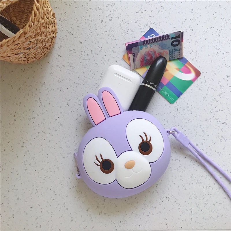 Мини кошелек для монет на молнии милый мультяшный медведь чехол удостоверения