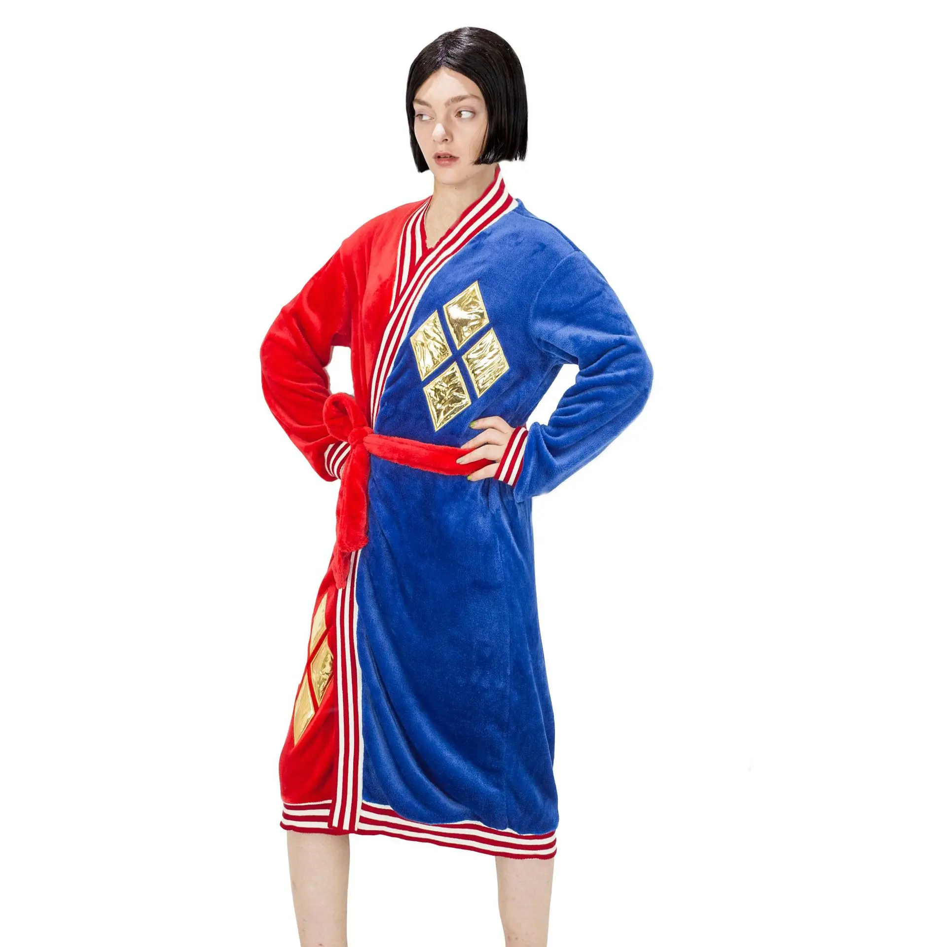 Костюм для косплея супергероя harleen quinzel осенне-зимний фланелевый Халат пижама