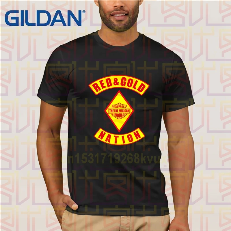Мужская футболка красного и золотого цветов черная с одной стороны новая