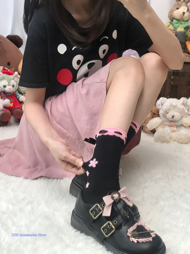 

Japanese Original Soft Sister Lolita Lace Socks Pure Cotton Pile Of Socks Cartoon Candy Cherry Blossoms JK Uniform Socks Student