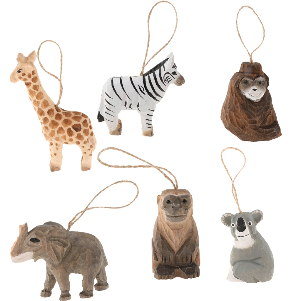 Деревянные подвесные украшения деревянное животное скульптура дикой природы