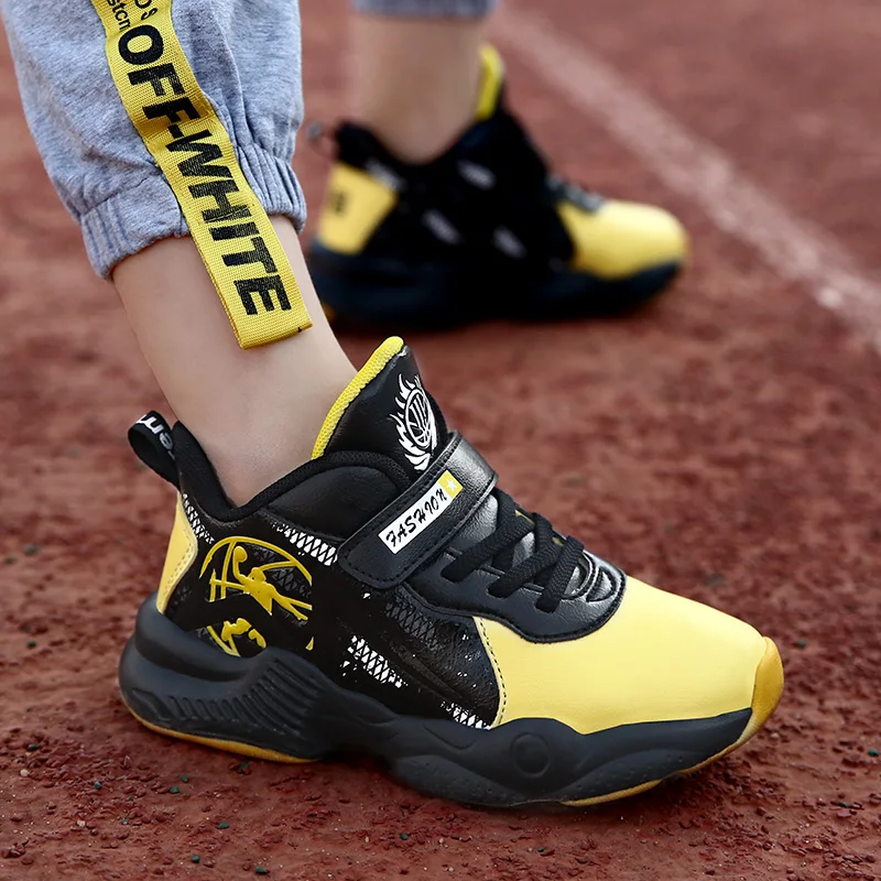 Баскетбольная обувь для мальчиков детская Jordan кожаные кроссовки с высоким