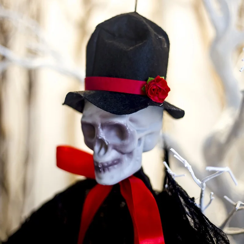 

Haunted House Hanging Horror Props Halloween Gauze Skull Ghost Hanging Decoration Home Door Bar Club Halloween Supplies 2