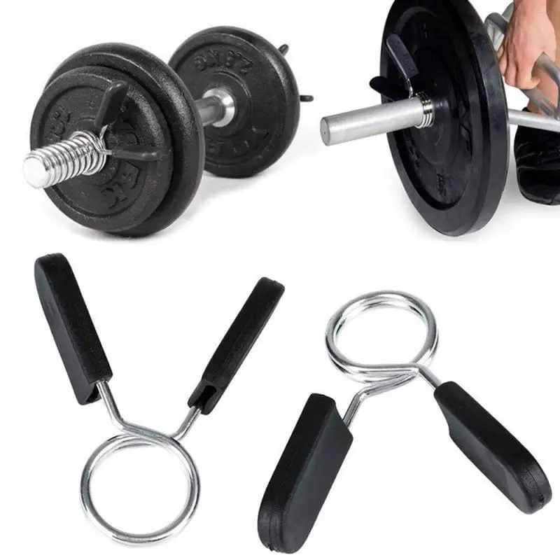 

2PC 50mm Handle Dumbbells Barbell Spring Clips Barbell Weight Bar Dumbbell Lock Clamp Spring Collar Clips Training Gym
