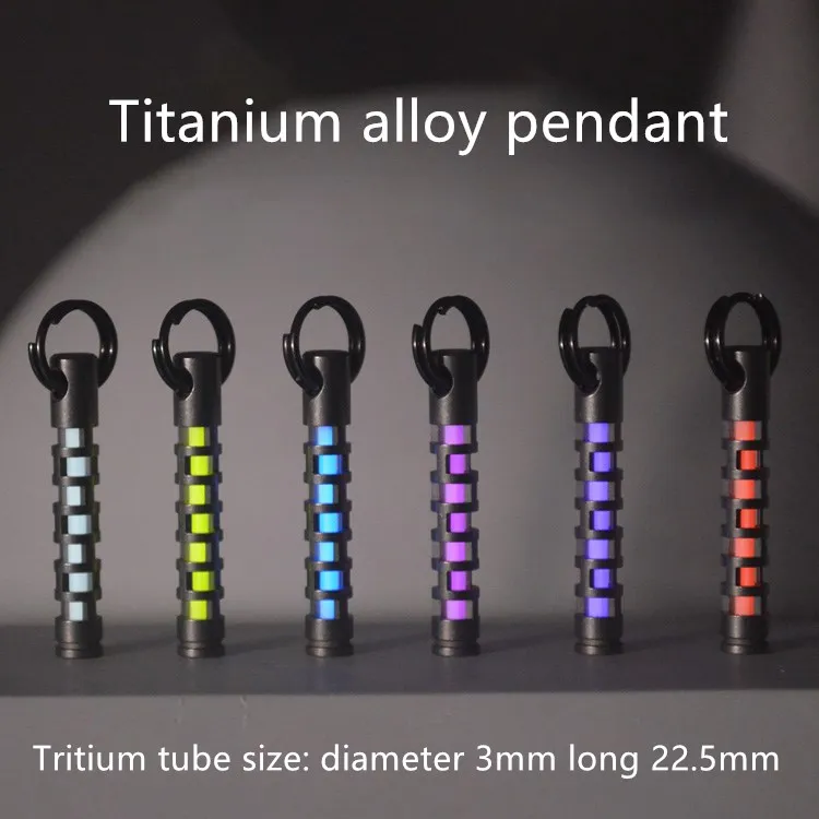 

Tritium Tube Light Keychain Titanium Alloy Pendant Self-luminous Tritium Tube 3X22.5mm EDC autolight for 25 years Outdoor Tool
