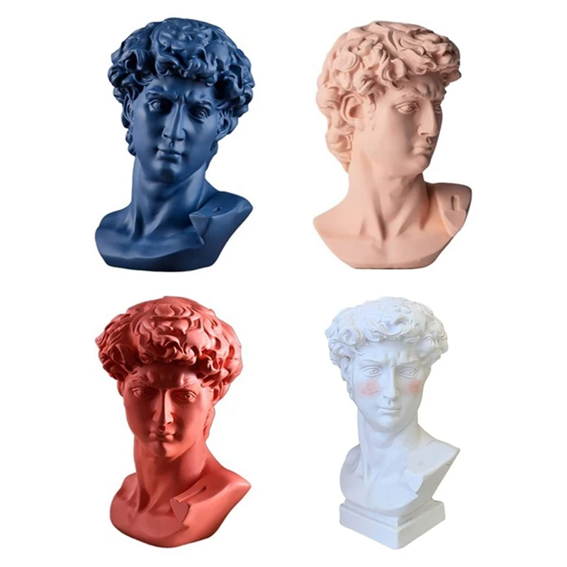 

Heads Planter Resin Succulent Planter Vase Greek Statue Sculpture Planter Makeup Brush Storage Pen Holder Home Garden Decor