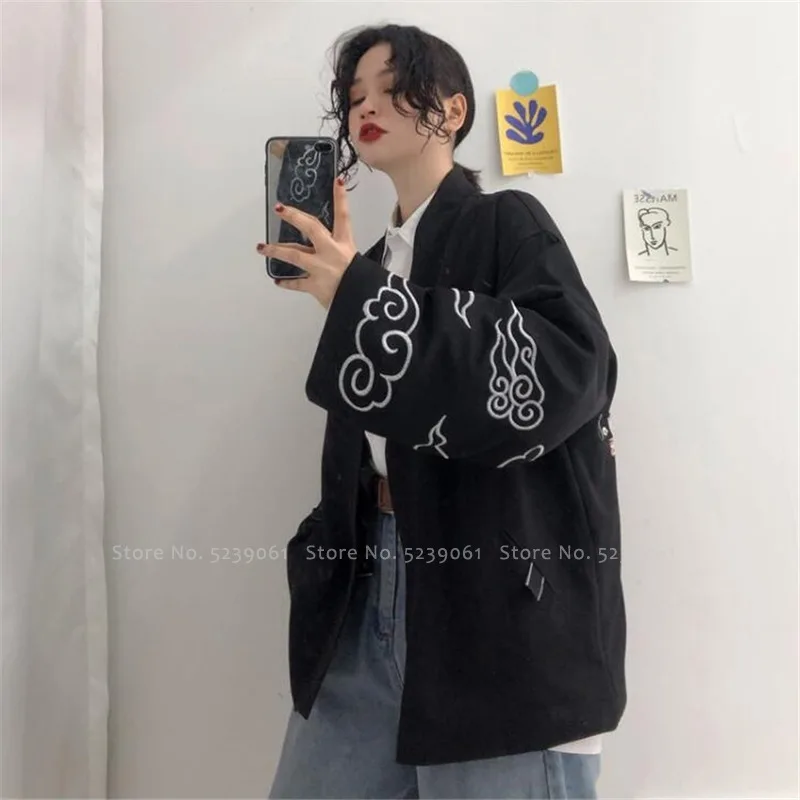 Модное кимоно Harajuku уличная кардиган в японском стиле Одежда юката платье для