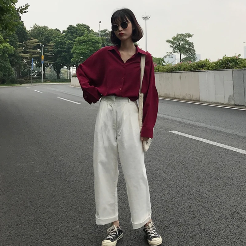 Женская модная Повседневная шифоновая рубашка BW60 хит продаж Осень зима