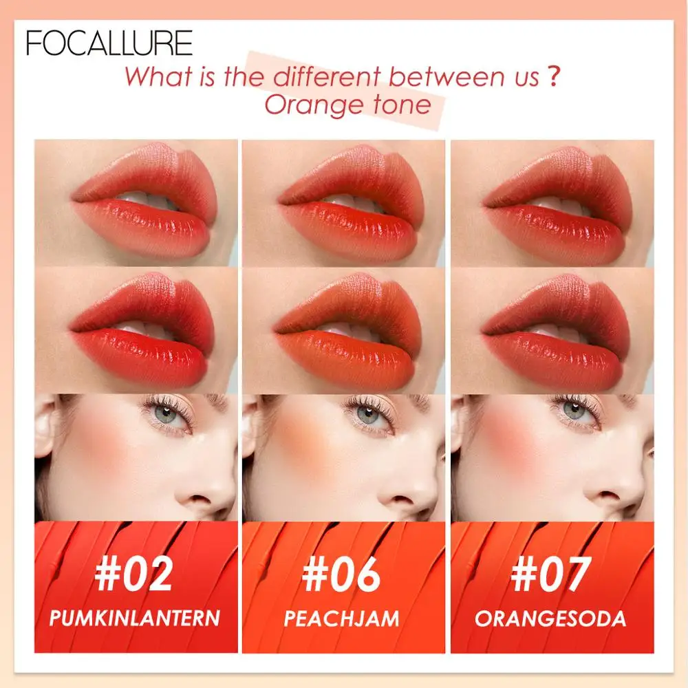 FOCALLURE 7 цветов Блеск для губ и щек тинт ухода за губами Супер Увлажняющий блеск