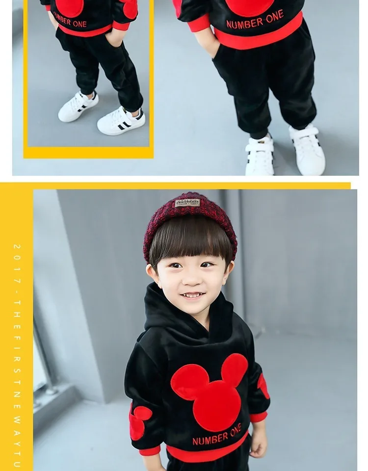 Kids Tracksuit Boys Casual Clothes Set Costume Mickey mouse Sport Suit for Girl Teen Long Sleeve Sweatshirt Hoodies Pant