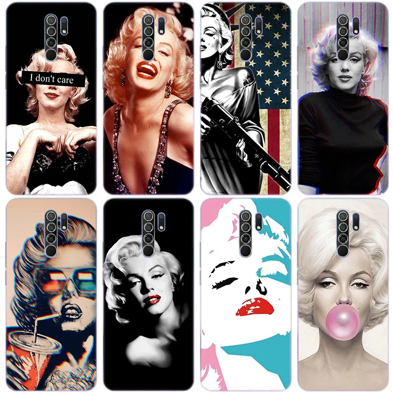hot marilyn monroe silicone phone case for xiaomi redmi note 10 9 pro max 10s 9s 8t 8 8a 9 9a 9c 9t k40 pro 5g soft cover free global shipping