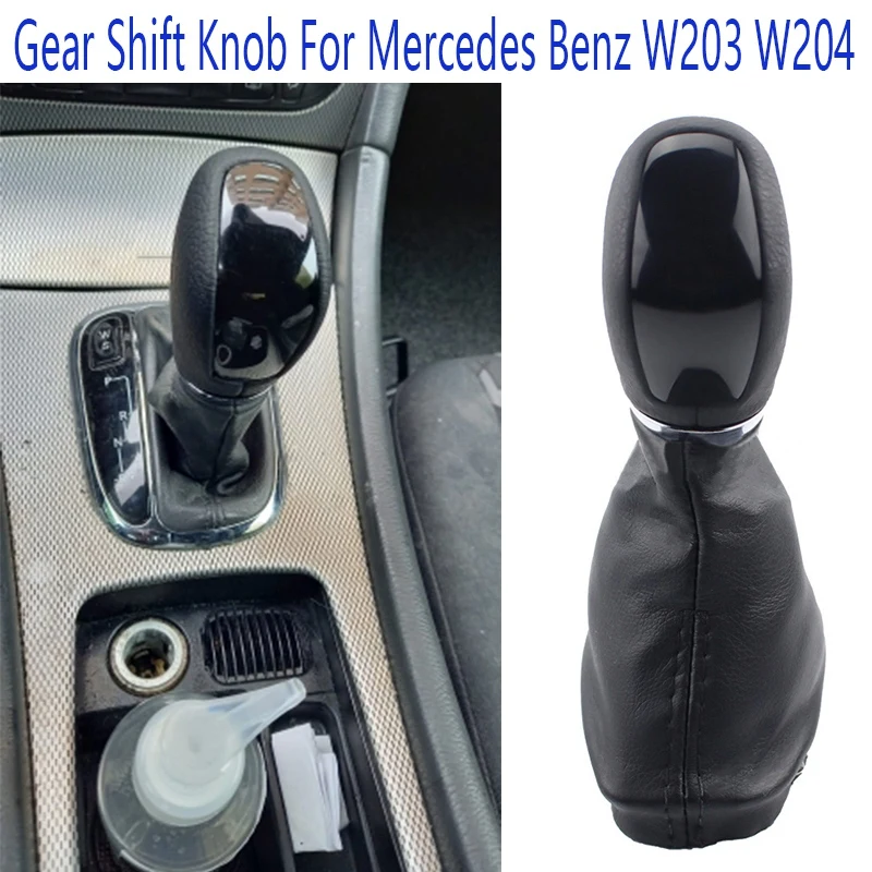 

Черная Автоматическая ручка переключения передач с чехлом для Mercedes Benz W203 W204 автомобильные аксессуары