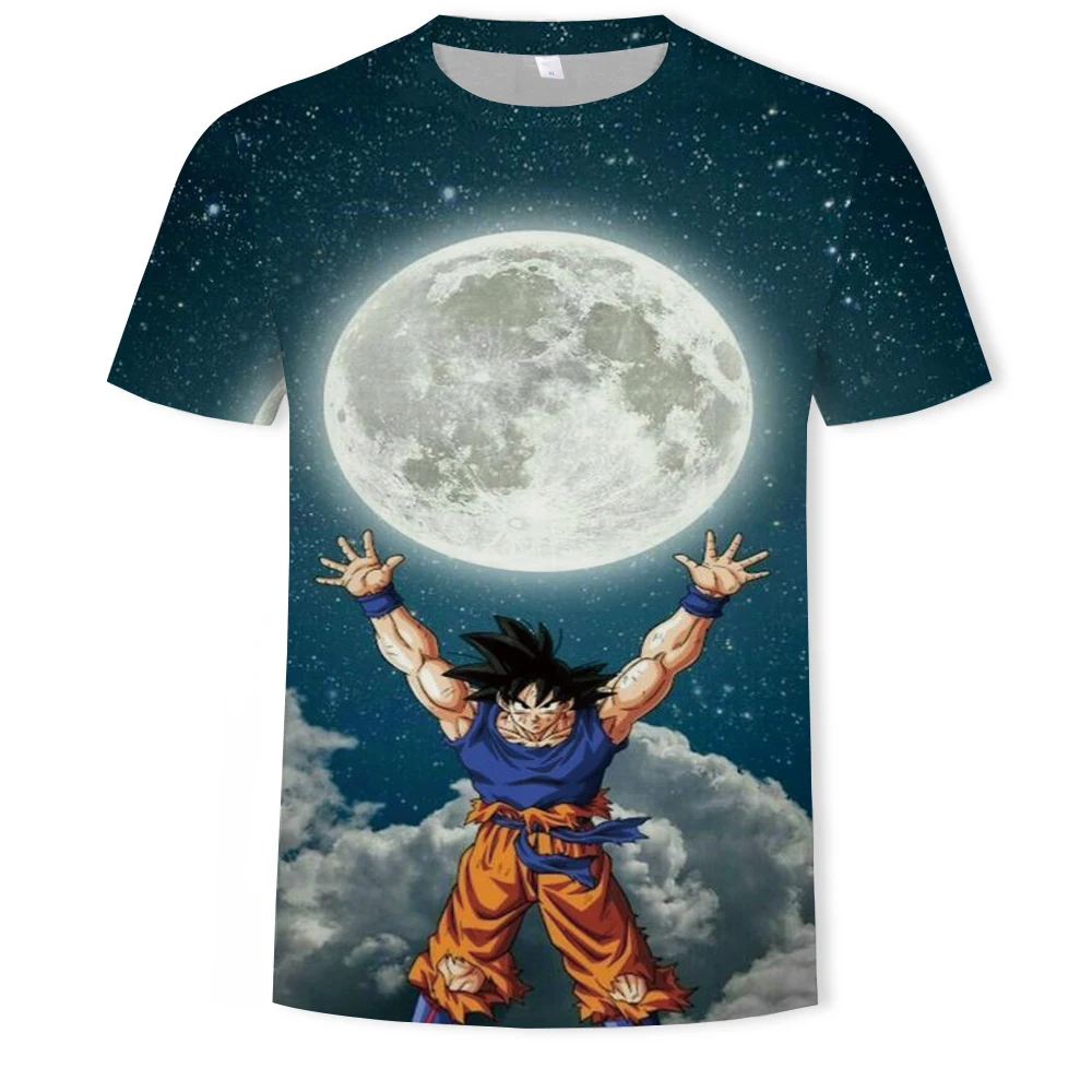 

Summer men's fashion T-shirt boutique Japanese anime Goku POP style clothing loose and comfortable youth 3DT shirt printing