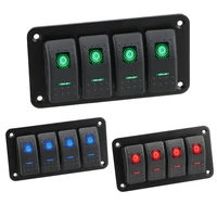 led light boat car rocker switch 4 gang car switch panel control switch panel for car marine rv caravan auto replacement parts