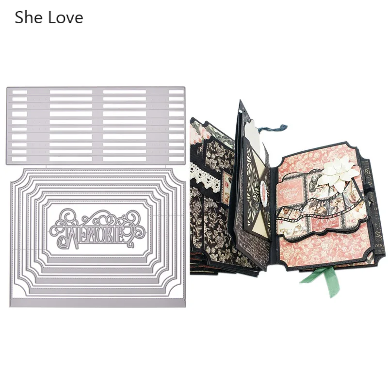 Она любит в виде звезды луны сердца шаблон металла Вырубные штампы для Diy