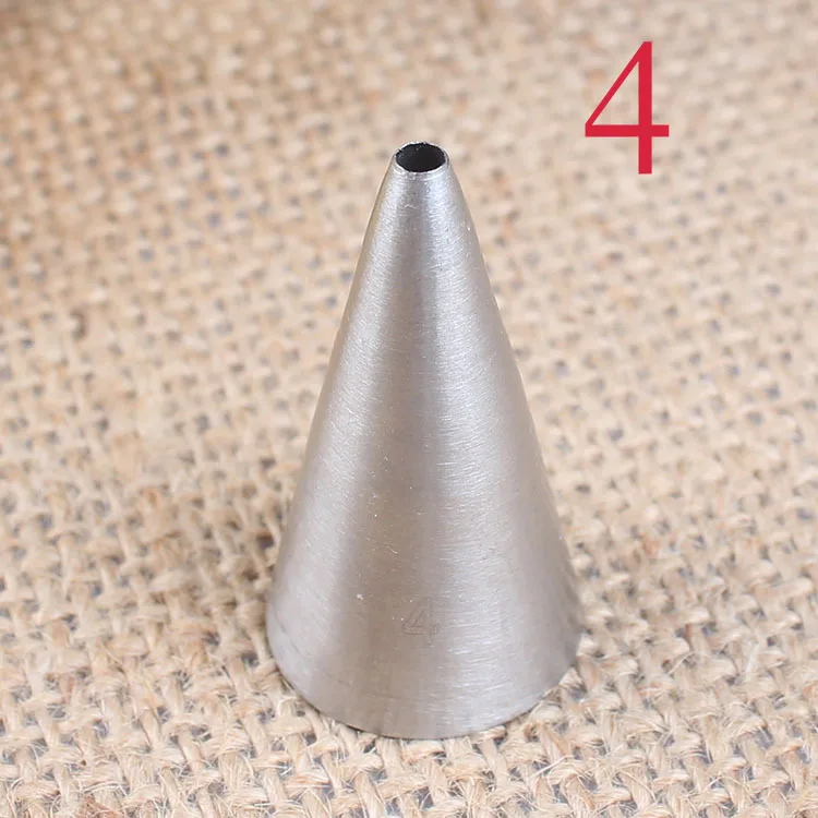 

304 Stainless Steel 4# Writing Drawing Small round Decorating Nozzle inside and outside Seamless Baking DIY Tool Small Number