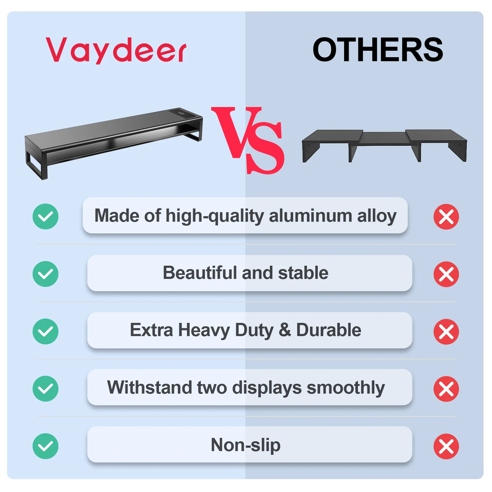 Подставка для монитора 2-ярусная алюминиевая с беспроводной зарядкой и 4 портами