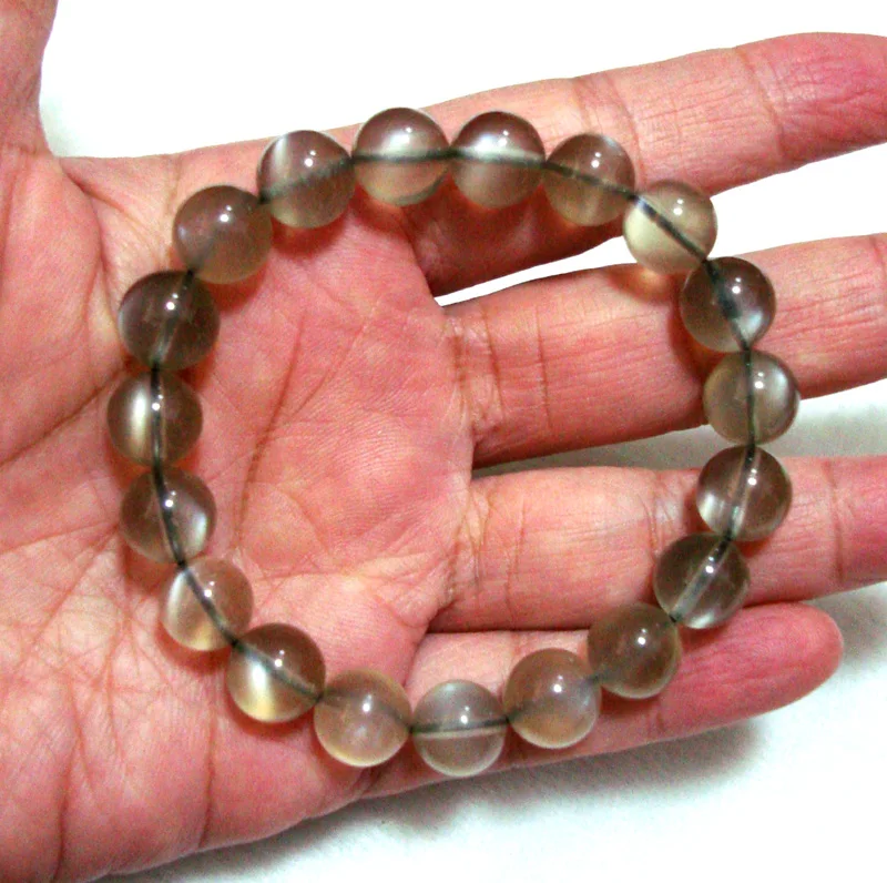 Браслет с бусинами из лунного камня 10 мм|Бусины| |