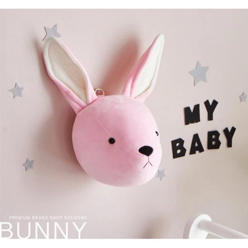 Плюшевая кукла с головой животного фламинго слон настенное крепление мягкие