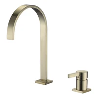bathroom basin faucet solid brass sink mixer tap hot cold rotate lavatory crane single handle widespread faucet brushed gold