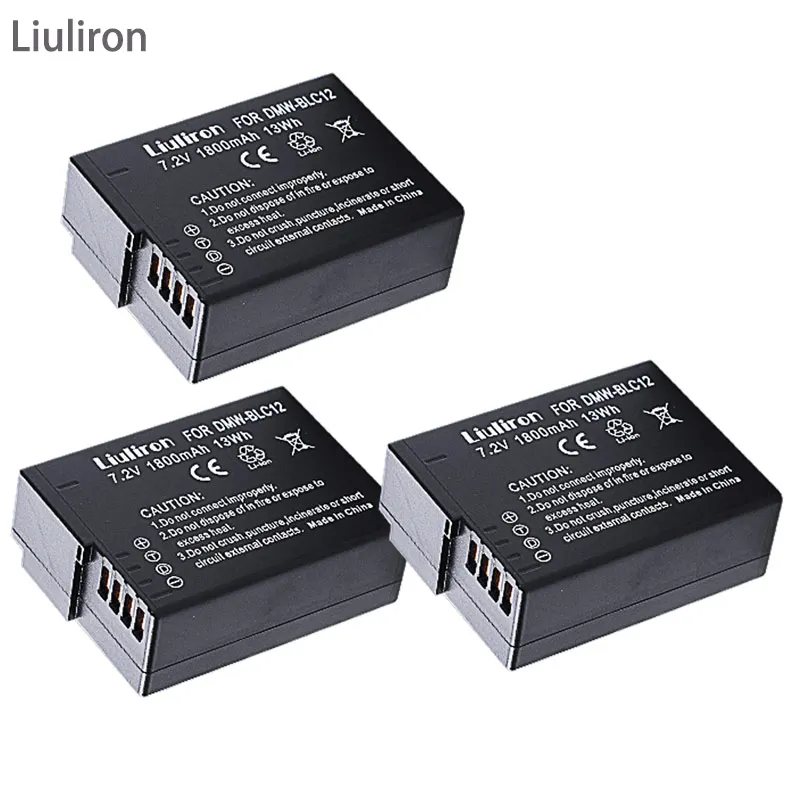 3battery Батарея DMW-BLC12 BLC12E BLC12PP DMW BLC12 батареи+ двойное зарядное устройство для Panasonic Lumix FZ1000, FZ200, FZ300, G5, G6, G7, GH2, DMC-GX8 - Цвет: 3battery