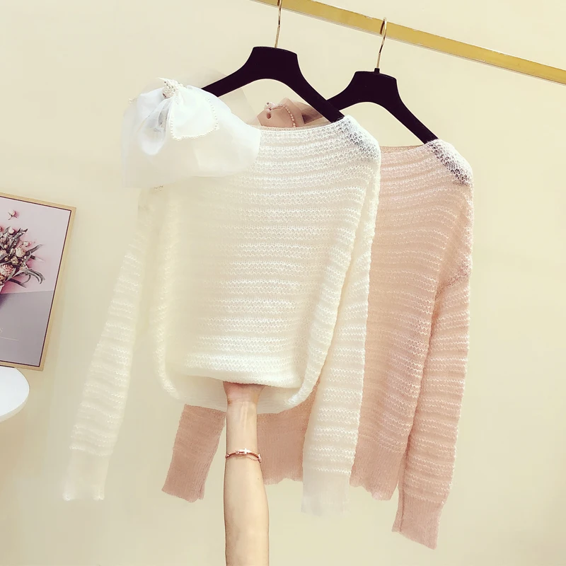 

Knit sweater women 2021 new design sense thin sweet sweater White
