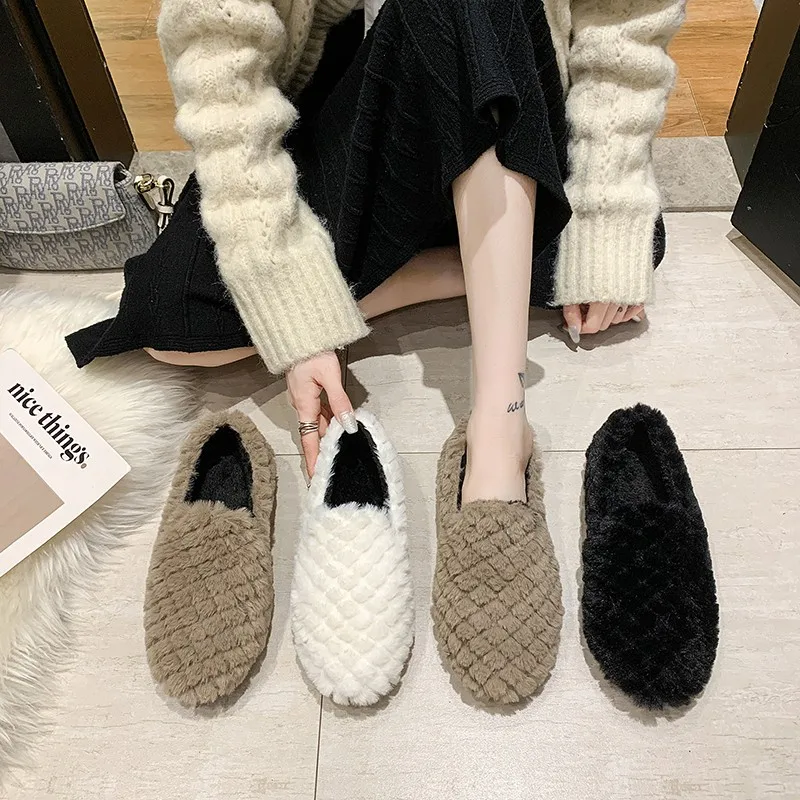 

Fashion Women Winter Flat Warm Fur Snow Boots Ankle Boots Women's Suede Ladies Platform Short Furry Plush Female Casual Shoes