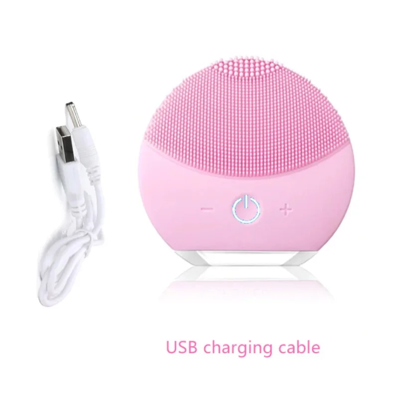 

Mini Electric Facial Silicone Sonic Cleaner Deep Pore Cleaning Makeup Brushes Foreoing Skin Massager Face Cleansing Brush Device