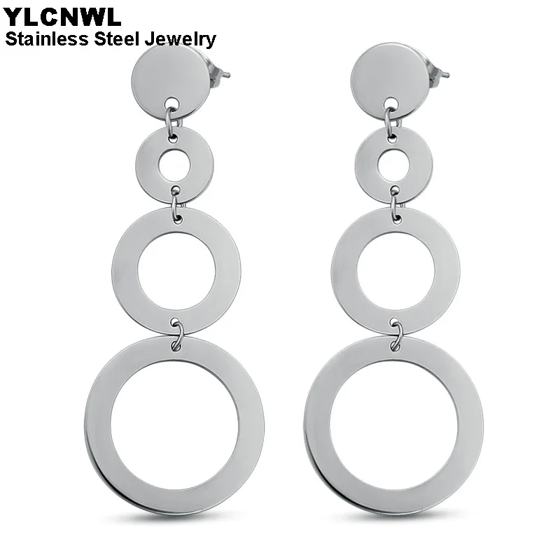 Никогда не увядает нержавеющая сталь круглой формы круглые серьги для женщин 2020