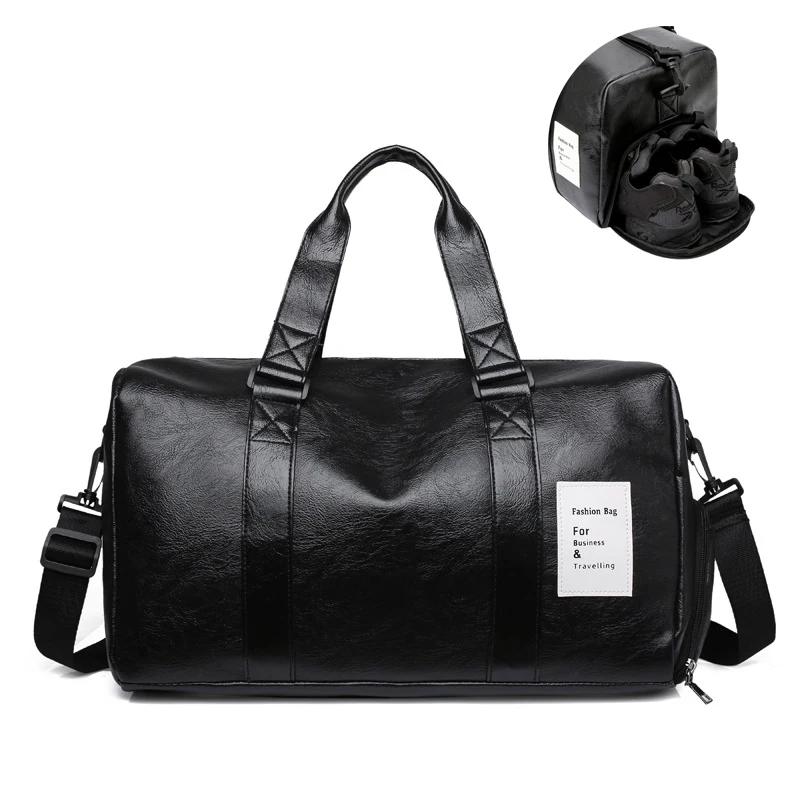 Women's Sports PU Yoga Fitness Bag with Independent Shoe Warehouse Travel Training Bag 2021