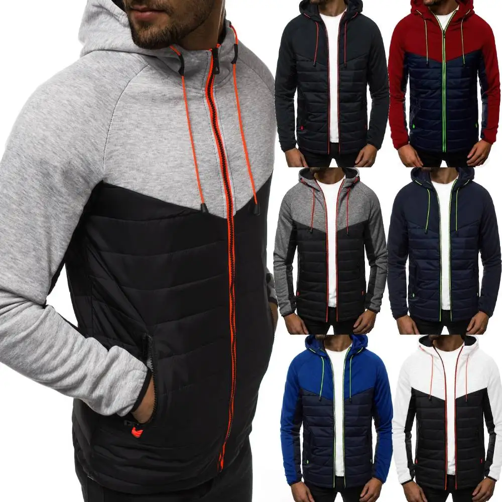 

Men Hoodies Sweatshirts Casual Sportswear Jacket Patchwork Raglan Sleeve Tracksuits Coat Autumn Winter Zipper Hoody Outerwear