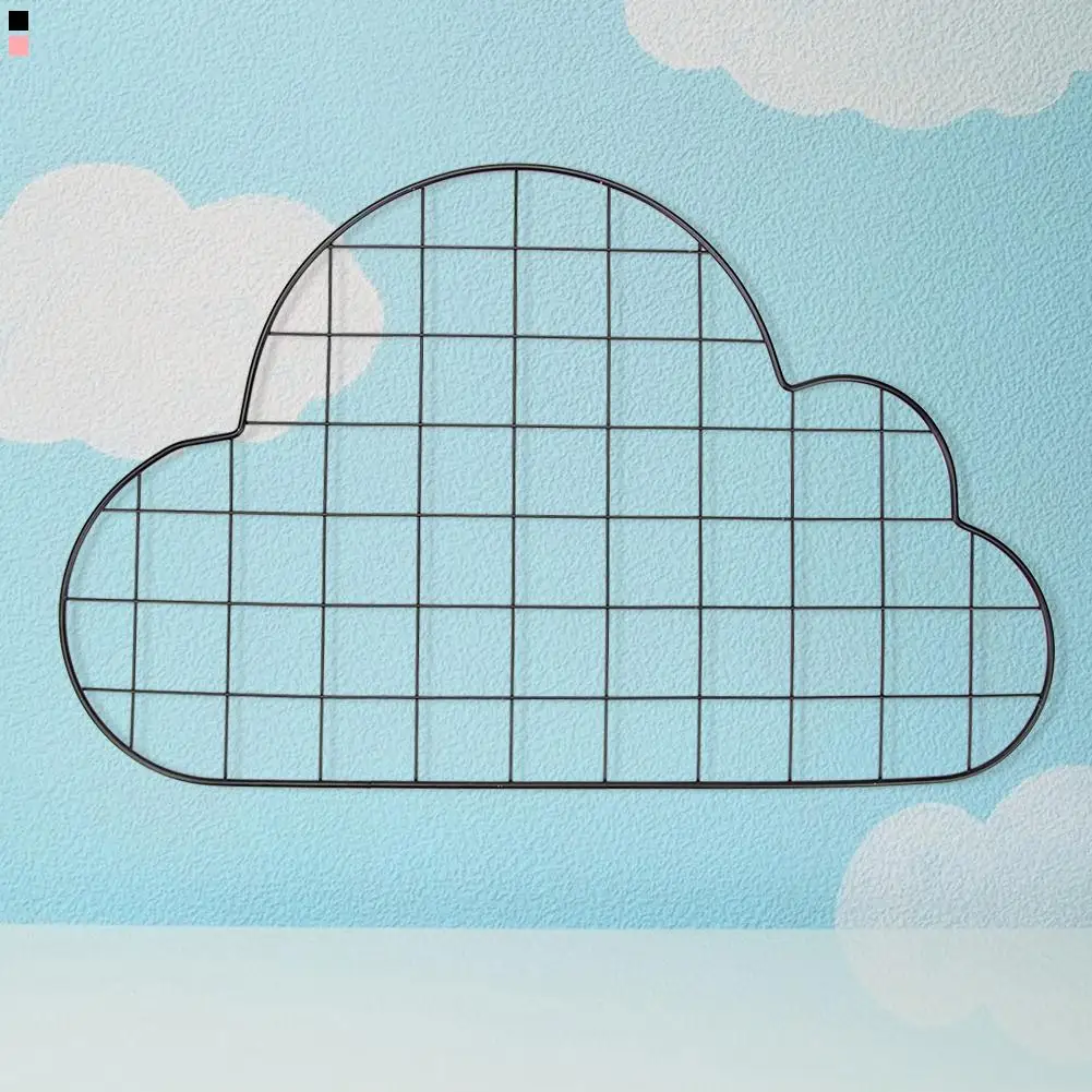 

Mesh Storage Frame Manager Metal Mesh Frame Wall Hanging Cloud Girl Heart Modern Style Display Frame Photo Wall 50*32CM