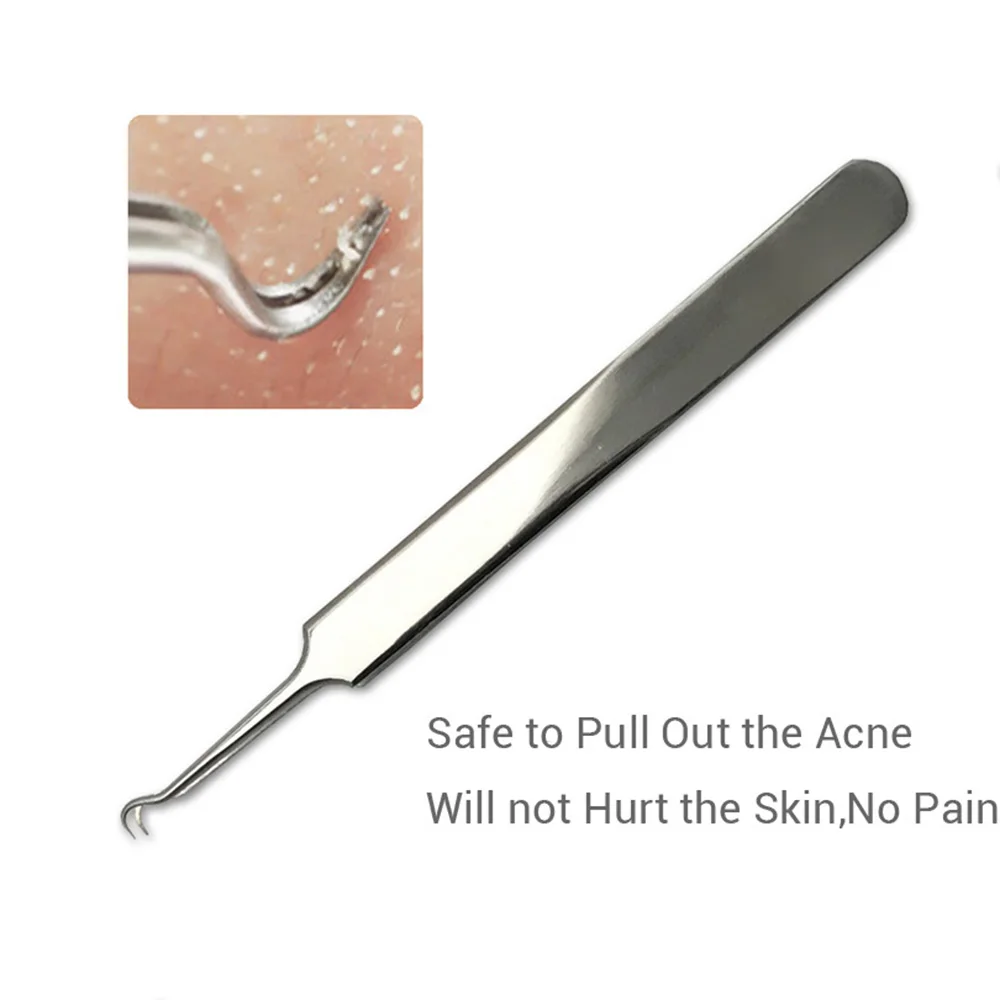 3pc Blackhead Tweezers Eyelash Extension Nipper Anti Acid Steel Needle Removal Acne Face Care Curved Straight Nail Tool | Красота и