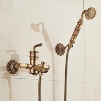 wholesale brass antique bathtub faucet shower faucet set european style shower mixer tap xr6091