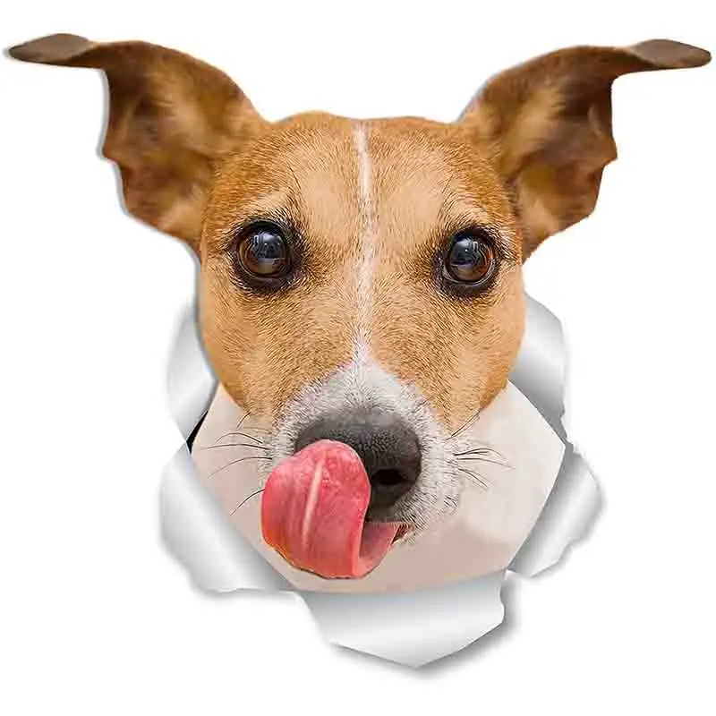 

Three Ratels FTC-1034 Thirsty Jack Russelldog Wall Decal 3D Dog Toilet Bathroom Creative Waterproof Stickers Sticker