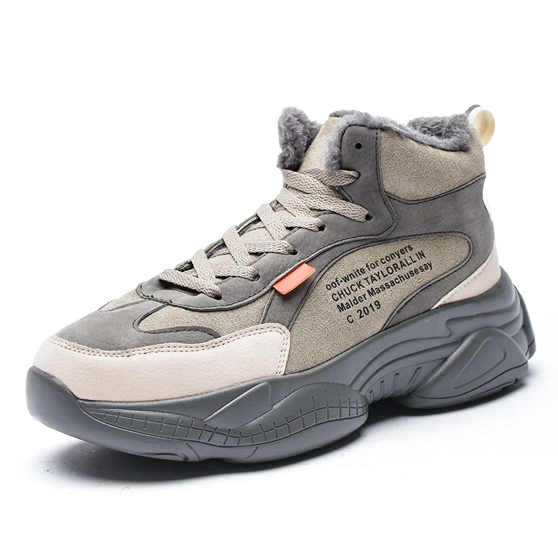 Зимние кроссовки мужские средний верх хлопок Уличная Повседневная спортивная