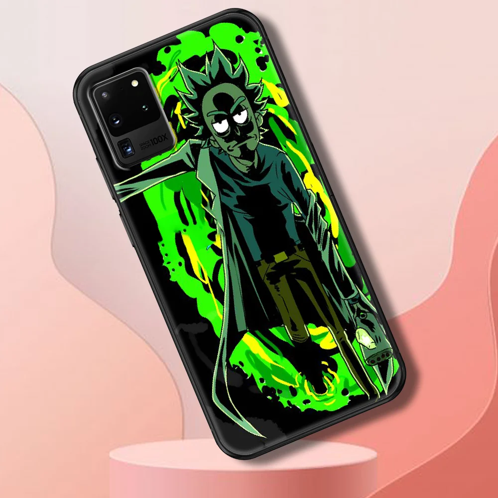 

Anime Morties Or Ricks Funny Phone case For Samsung Galaxy Note 4 8 9 10 20 S8 S9 S10 S10E S20 Plus UITRA Ultra black painting