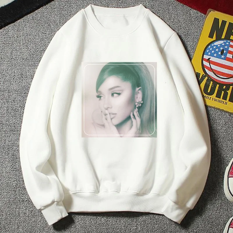 2021 Ariana Grande Sweatshirt Long Sleeve Round Neck Sweater for Women