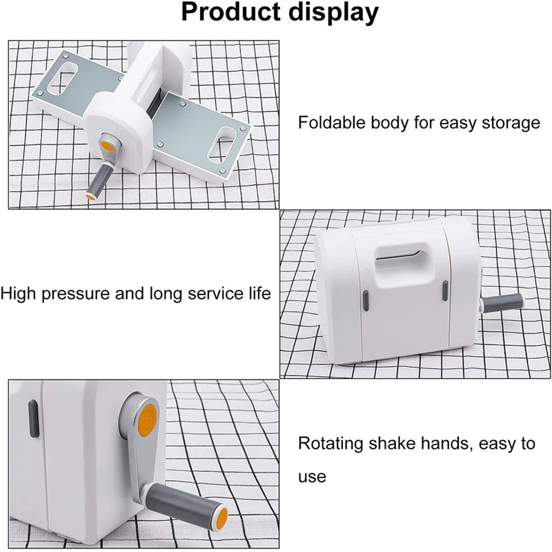 

Manual Die-Cutting Embossing Machine Paper Card Leather Craft Scrapbook Mold Album Decoration, White