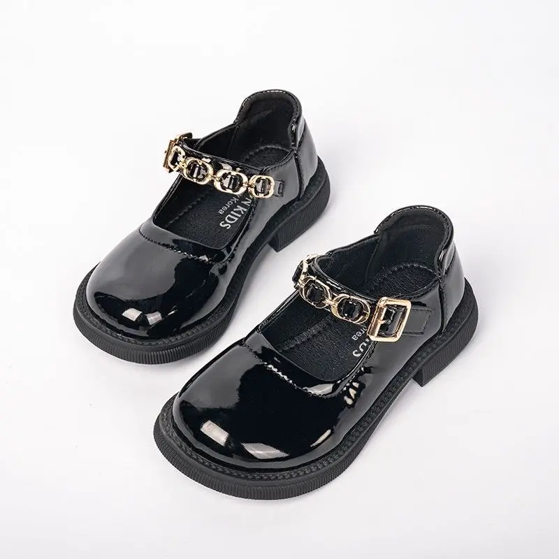 Zapatos de piel sint&eacute;tica para ni&ntilde;as, calzado de princesa coreana, zapatos universitarios de suela suave, para estudiantes, primavera y oto&ntilde;o-2
